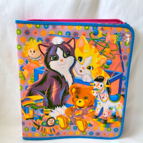 Vintage Lisa Frank Zippered 3 Ring Binder "Cats Platime" Y2K - Picture 1 of 16